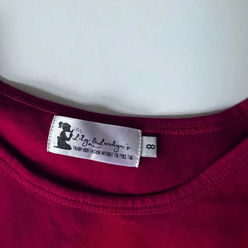 Lily & Londyn Girls Red Christmas Holiday top - Size 8